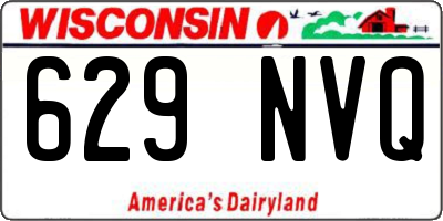 WI license plate 629NVQ