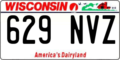 WI license plate 629NVZ