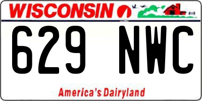 WI license plate 629NWC