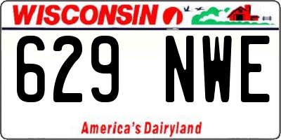 WI license plate 629NWE