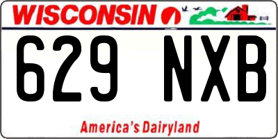 WI license plate 629NXB