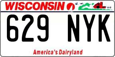 WI license plate 629NYK