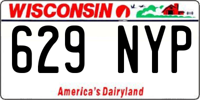 WI license plate 629NYP