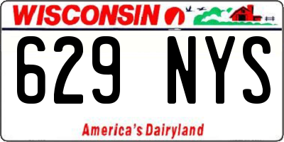 WI license plate 629NYS