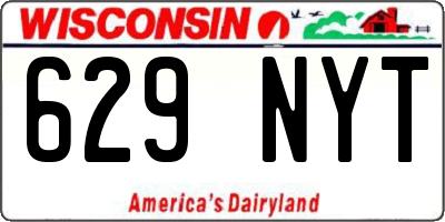 WI license plate 629NYT