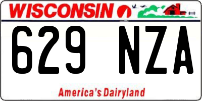 WI license plate 629NZA