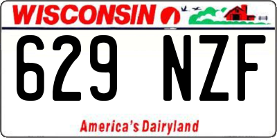 WI license plate 629NZF
