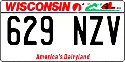 WI license plate 629NZV
