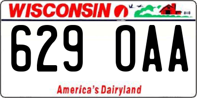 WI license plate 629OAA