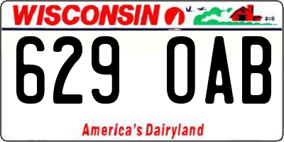 WI license plate 629OAB