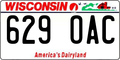 WI license plate 629OAC