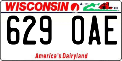 WI license plate 629OAE