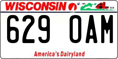 WI license plate 629OAM