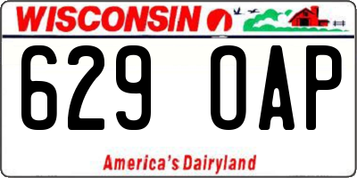WI license plate 629OAP