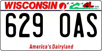 WI license plate 629OAS