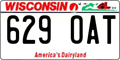 WI license plate 629OAT