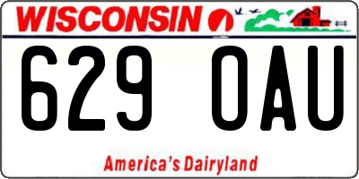WI license plate 629OAU