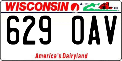 WI license plate 629OAV