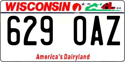 WI license plate 629OAZ