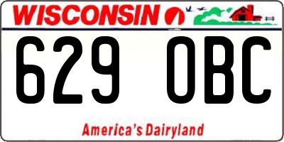 WI license plate 629OBC