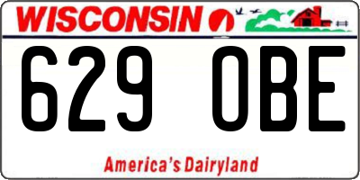 WI license plate 629OBE