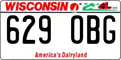 WI license plate 629OBG