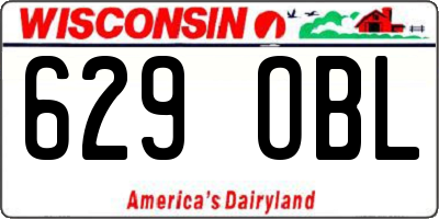WI license plate 629OBL