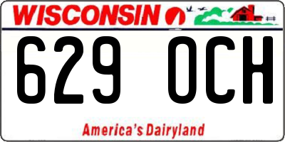 WI license plate 629OCH