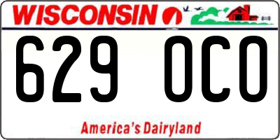 WI license plate 629OCO