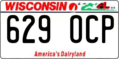 WI license plate 629OCP