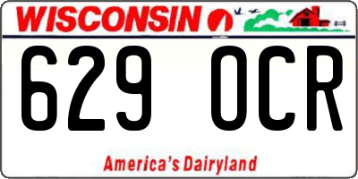 WI license plate 629OCR