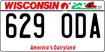 WI license plate 629ODA