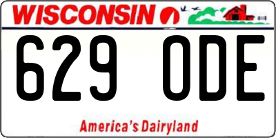 WI license plate 629ODE
