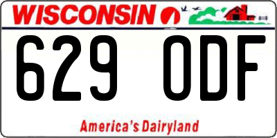 WI license plate 629ODF