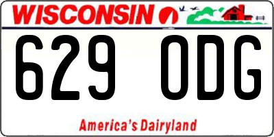 WI license plate 629ODG