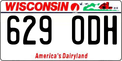 WI license plate 629ODH