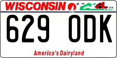WI license plate 629ODK