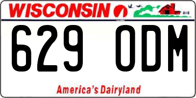 WI license plate 629ODM
