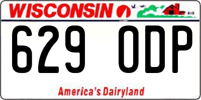 WI license plate 629ODP