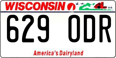 WI license plate 629ODR