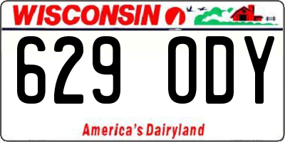 WI license plate 629ODY