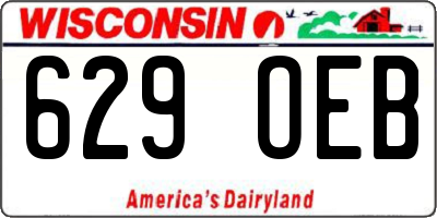 WI license plate 629OEB