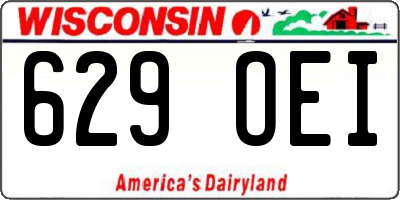 WI license plate 629OEI