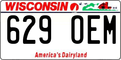 WI license plate 629OEM