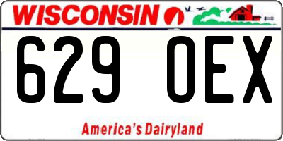 WI license plate 629OEX