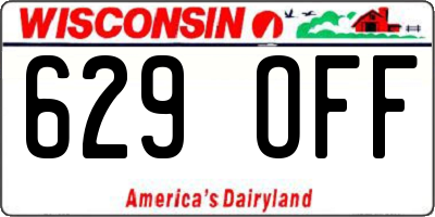 WI license plate 629OFF