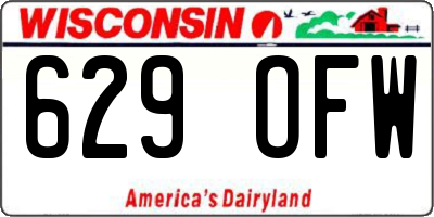WI license plate 629OFW