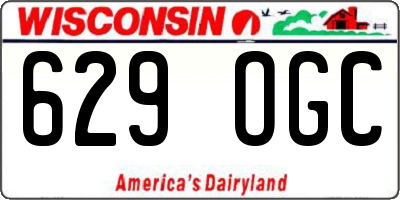 WI license plate 629OGC