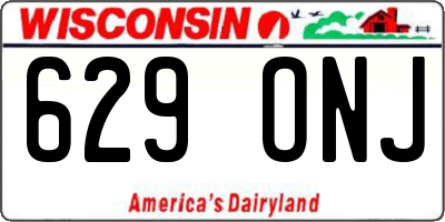 WI license plate 629ONJ
