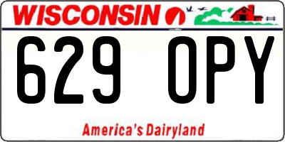 WI license plate 629OPY